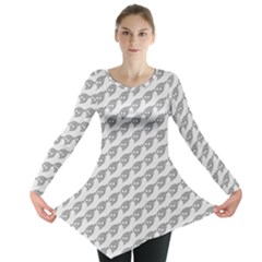 Comic Head Skull Hat Pattern 2 Long Sleeve Tunic  by DinzDas