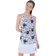 Cute Cat Faces Pattern Racer Back Mesh Tank Top by TastefulDesigns