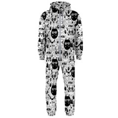 Cute Cat Faces Pattern Hooded Jumpsuit (men)  by TastefulDesigns