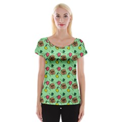 Lady Bug Fart - Nature And Insects Cap Sleeve Top by DinzDas