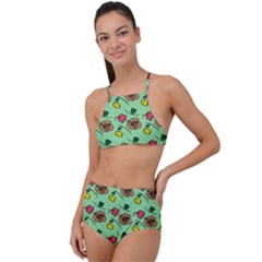 Lady Bug Fart - Nature And Insects High Waist Tankini Set by DinzDas
