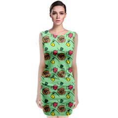 Lady Bug Fart - Nature And Insects Sleeveless Velvet Midi Dress by DinzDas