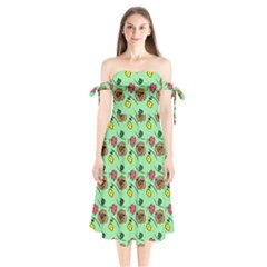 Lady Bug Fart - Nature And Insects Shoulder Tie Bardot Midi Dress by DinzDas