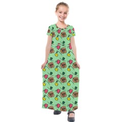 Lady Bug Fart - Nature And Insects Kids  Short Sleeve Maxi Dress by DinzDas