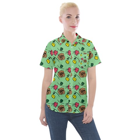 Lady Bug Fart - Nature And Insects Women s Short Sleeve Pocket Shirt by DinzDas