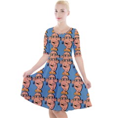 Village Dude - Hillbilly And Redneck - Trailer Park Boys Quarter Sleeve A-line Dress by DinzDas