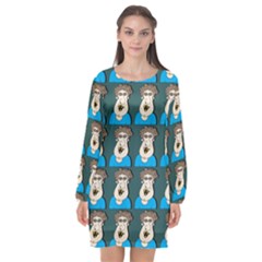 Village Dude - Hillbilly And Redneck - Trailer Park Boys Long Sleeve Chiffon Shift Dress  by DinzDas