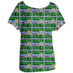 Game Over Karate And Gaming - Pixel Martial Arts Women s Oversized Tee by DinzDas