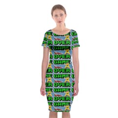 Game Over Karate And Gaming - Pixel Martial Arts Classic Short Sleeve Midi Dress by DinzDas