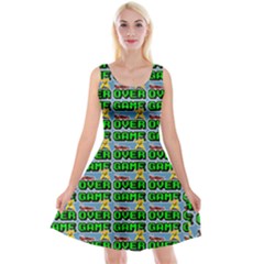 Game Over Karate And Gaming - Pixel Martial Arts Reversible Velvet Sleeveless Dress by DinzDas