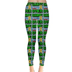 Game Over Karate And Gaming - Pixel Martial Arts Inside Out Leggings by DinzDas