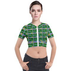 Game Over Karate And Gaming - Pixel Martial Arts Short Sleeve Cropped Jacket by DinzDas