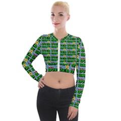 Game Over Karate And Gaming - Pixel Martial Arts Long Sleeve Cropped Velvet Jacket by DinzDas