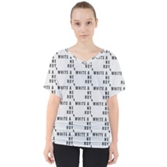 White And Nerdy - Computer Nerds And Geeks V-neck Dolman Drape Top by DinzDas