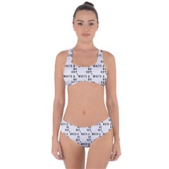 White And Nerdy - Computer Nerds And Geeks Criss Cross Bikini Set by DinzDas