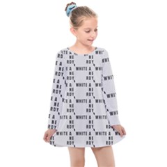 White And Nerdy - Computer Nerds And Geeks Kids  Long Sleeve Dress by DinzDas