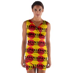 Japan Nippon Style - Japan Sun Wrap Front Bodycon Dress by DinzDas