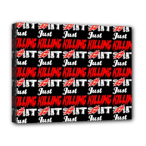 Just Killing It - Silly Toilet Stool Rocket Man Deluxe Canvas 20  X 16  (stretched) by DinzDas