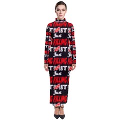 Just Killing It - Silly Toilet Stool Rocket Man Turtleneck Maxi Dress by DinzDas