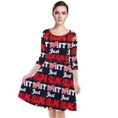 Just Killing It - Silly Toilet Stool Rocket Man Quarter Sleeve Waist Band Dress by DinzDas