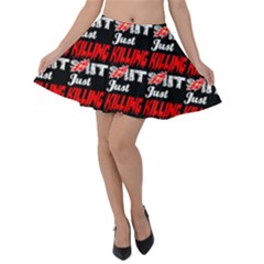 Just Killing It - Silly Toilet Stool Rocket Man Velvet Skater Skirt by DinzDas