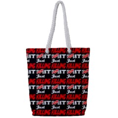 Just Killing It - Silly Toilet Stool Rocket Man Full Print Rope Handle Tote (small) by DinzDas