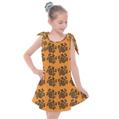 Inka Cultur Animal - Animals And Occult Religion Kids  Tie Up Tunic Dress by DinzDas