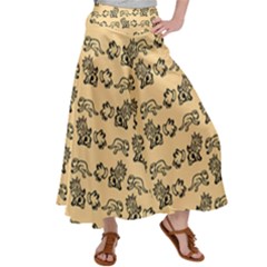 Inka Cultur Animal - Animals And Occult Religion Satin Palazzo Pants by DinzDas