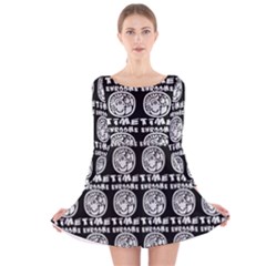 Inka Cultur Animal - Animals And Occult Religion Long Sleeve Velvet Skater Dress by DinzDas