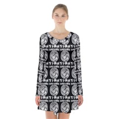 Inka Cultur Animal - Animals And Occult Religion Long Sleeve Velvet V-neck Dress by DinzDas