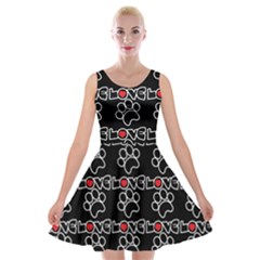 Pet Love - Dogs, Cats And All Pets Lover Velvet Skater Dress by DinzDas