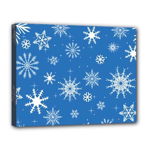 Winter Time And Snow Chaos Canvas 14  X 11  (stretched) by DinzDas