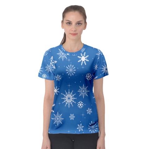 Winter Time And Snow Chaos Women s Sport Mesh Tee by DinzDas