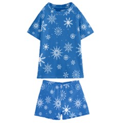 Winter Time And Snow Chaos Kids  Swim Tee And Shorts Set by DinzDas