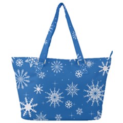 Winter Time And Snow Chaos Full Print Shoulder Bag by DinzDas