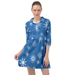 Winter Time And Snow Chaos Mini Skater Shirt Dress by DinzDas