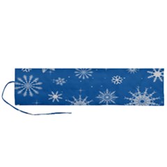 Winter Time And Snow Chaos Roll Up Canvas Pencil Holder (l) by DinzDas