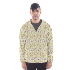 Abstract Flowers And Circle Men s Hooded Windbreaker