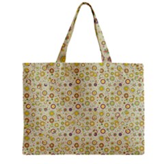 Abstract Flowers And Circle Zipper Mini Tote Bag by DinzDas