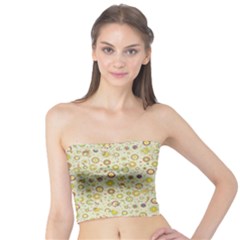 Abstract Flowers And Circle Tube Top by DinzDas