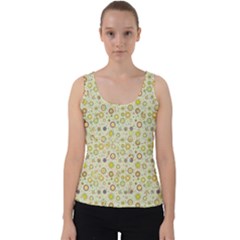 Abstract Flowers And Circle Velvet Tank Top by DinzDas