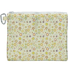Abstract Flowers And Circle Canvas Cosmetic Bag (xxxl) by DinzDas