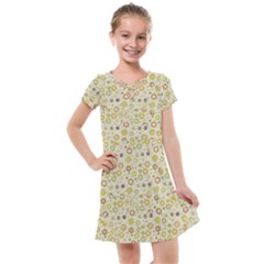 Abstract Flowers And Circle Kids  Cross Web Dress by DinzDas