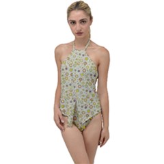 Abstract Flowers And Circle Go With The Flow One Piece Swimsuit by DinzDas