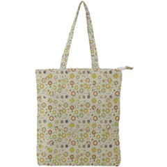 Abstract Flowers And Circle Double Zip Up Tote Bag by DinzDas