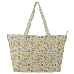 Abstract Flowers And Circle Full Print Shoulder Bag by DinzDas