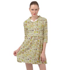 Abstract Flowers And Circle Mini Skater Shirt Dress by DinzDas