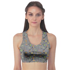 Abstract Flowers And Circle Sports Bra by DinzDas