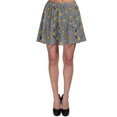 Abstract Flowers And Circle Skater Skirt by DinzDas