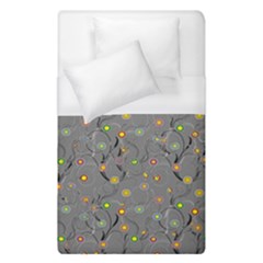 Abstract Flowers And Circle Duvet Cover (single Size) by DinzDas